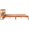 vidaXL Estructura cama con cabecero madera pino marr&oacute;n cera 135x190 cm