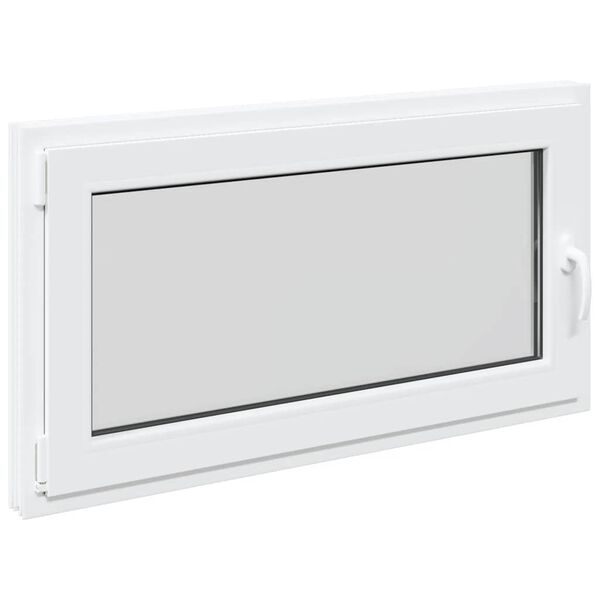 vidaXL Ventana de sótano "RISOR" 110x70 cm oscilobatiente DIN izquierda blanca