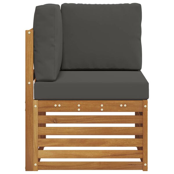 vidaXL Sof&aacute; de esquina para exteriores Madera de Acacia S&oacute;lida Natural