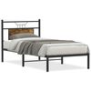 vidaXL Estructura de cama sin colch&oacute;n madera roble ahumado 90x190 cm