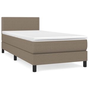 vidaXL Cama box spring con colch&oacute;n tela gris taupe 90x190 cm