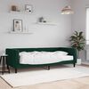 vidaXL Sof&aacute; cama con colch&oacute;n terciopelo verde oscuro 90x200 cm