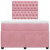 vidaXL Cama box spring con colch&oacute;n terciopelo rosa 120x200 cm