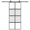 vidaXL Puerta corredera con herrajes negro 90x205 cm vidrio templado