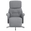 vidaXL Sill&oacute;n reclinable con reposapi&eacute;s tela gris claro