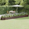 vidaXL Jardinera arriate acero galvanizado marr&oacute;n 544x100x36cm