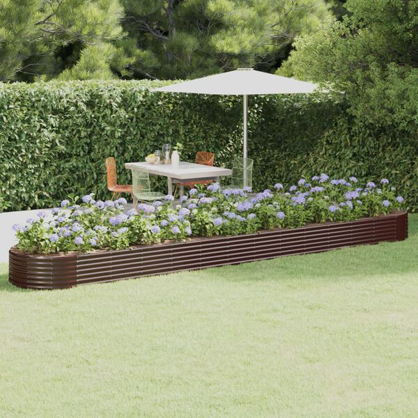 vidaXL Jardinera arriate acero galvanizado marr&oacute;n 544x100x36cm