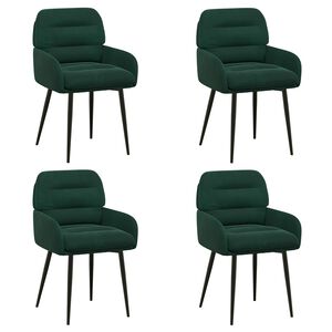 vidaXL Sillas de comedor 4 uds. Terciopelo Verde oscuro