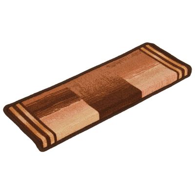 vidaXL Alfombrillas autoadhesivas de escalera 15 uds marrón 65x21x4 cm