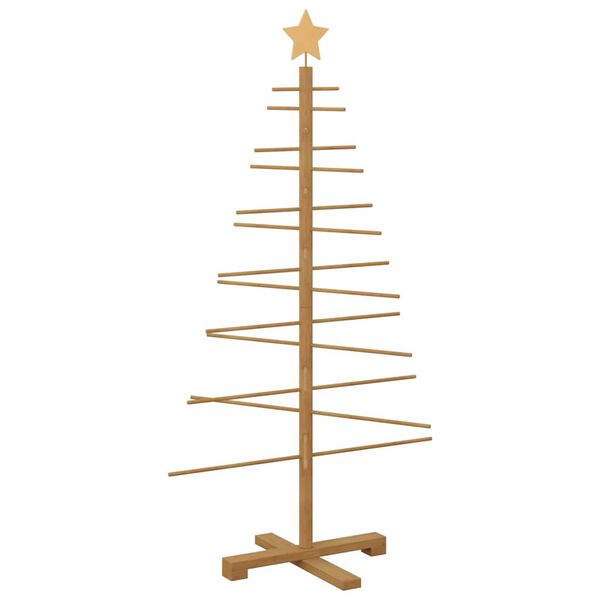 vidaXL Árbol de Navidad de madera con soporte Marrón 125 cm Bambú