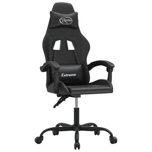 vidaXL Silla gaming cuero sint&eacute;tico negro