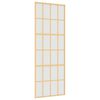 vidaXL Puerta corredera dorada vidrio ESG esmerilado aluminio 76x205cm