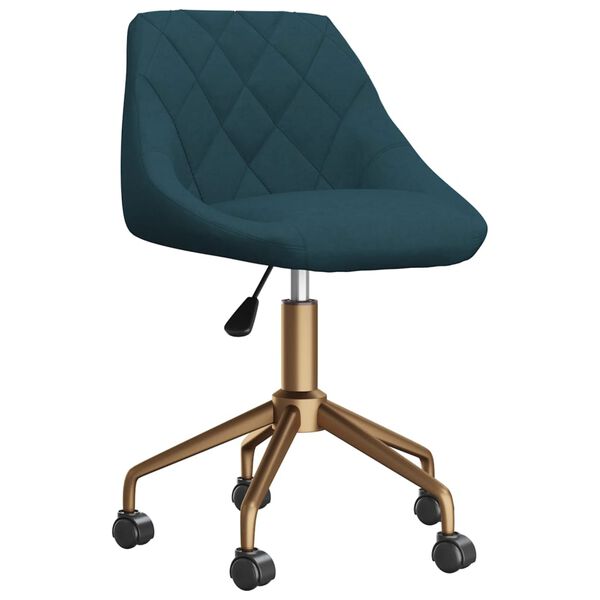 vidaXL Silla de comedor giratoria de terciopelo azul