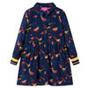 Vestido infantil de manga larga azul marino 116