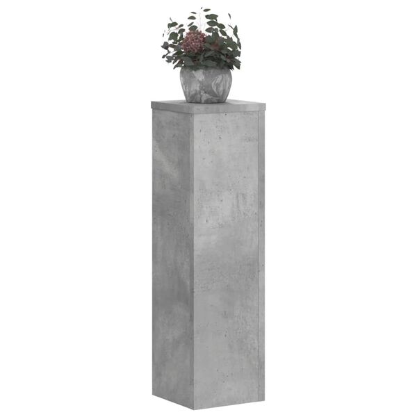 vidaXL Soportes de plantas 2 uds madera gris hormig&oacute;n 17x17x60 cm