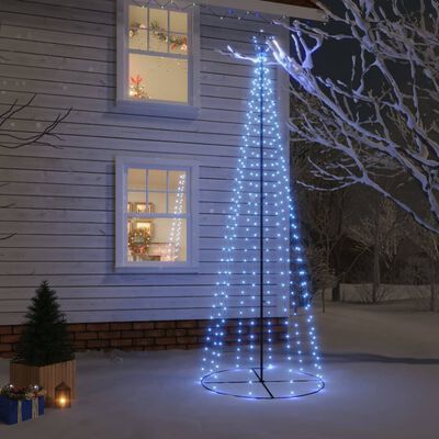 vidaXL Árbol de Navidad cónico 310 LED azul 100x300 cm