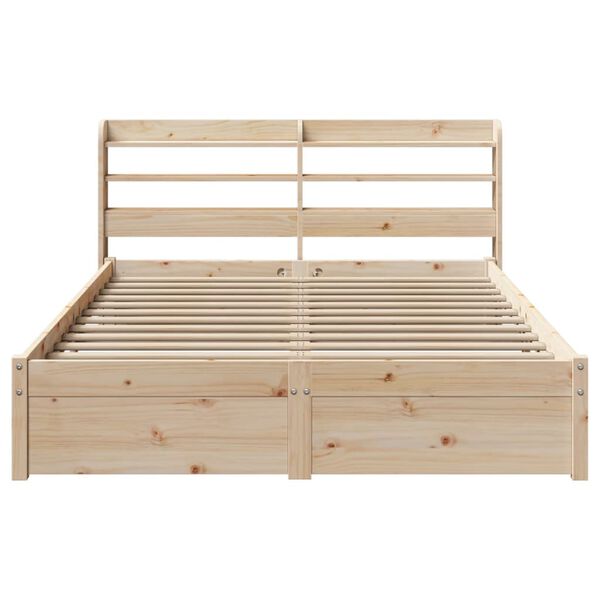 vidaXL Estructura de cama con cabecero madera maciza pino 120x190 cm