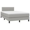 vidaXL Cama box spring con colch&oacute;n y LED tela gris claro 120x190 cm