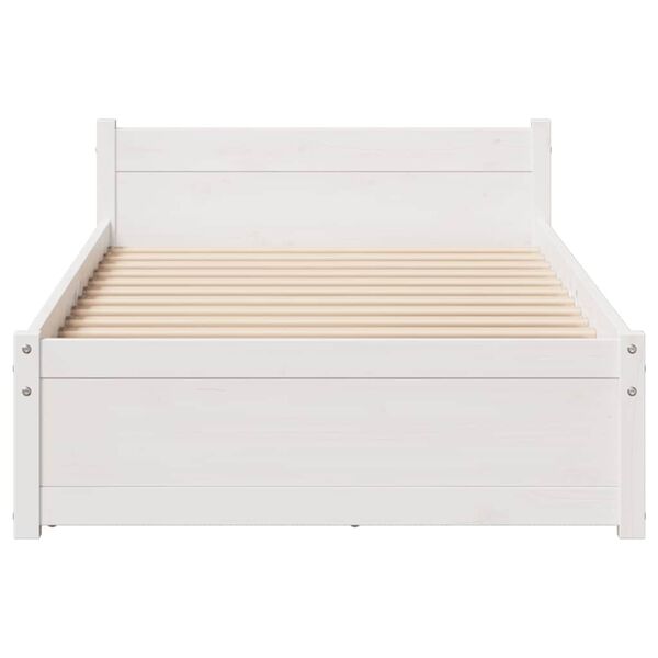 vidaXL Estructura de cama sin colch&oacute;n madera maciza blanca 90x190 cm