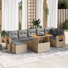 vidaXL Set sof&aacute;s jard&iacute;n y cojines 8 pzas rat&aacute;n sint&eacute;tico acacia beige
