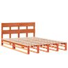 vidaXL Cama sin colch&oacute;n madera maciza pino marr&oacute;n cera 150x200 cm
