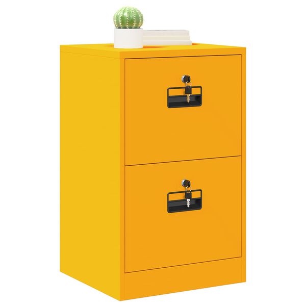 vidaXL Mueble archivador con caj&oacute;n Amarillo Mostaza 44 x 50 x 106.5 cm