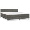 vidaXL Cama box spring con colch&oacute;n terciopelo gris oscuro 180x200 cm