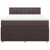 vidaXL Cama box spring con colch&oacute;n tela marr&oacute;n oscuro 140x190 cm