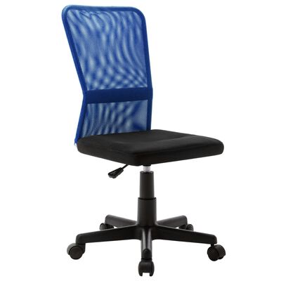 vidaXL Silla de oficina de tela de malla negra y azul 44x52x100 cm