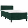 vidaXL Cama box spring con colch&oacute;n terciopelo verde oscuro 90x200 cm