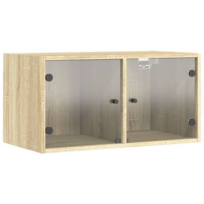 vidaXL Mueble de pared puertas de vidrio roble Sonoma 68,5x37x35 cm