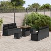 vidaXL Conjunto de sof&aacute; de jard&iacute;n 9 pcs Negro Polirat&aacute;n