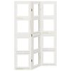 vidaXL Biombo separador de 3 paneles madera maciza Paulownia blanco