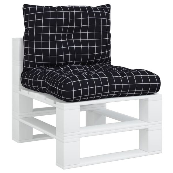 vidaXL Cojines para pal&eacute;s 2 piezas tela Oxford a cuadros negros