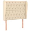 vidaXL Cabecero con orejas de tela color crema 93x23x118/128 cm
