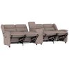 vidaXL Sill&oacute;n de masaje reclinable 4 plazas con portavasos gris taupe