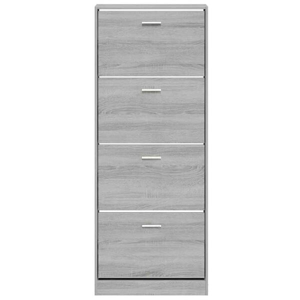 vidaXL Mueble zapatero madera contrachapada gris Sonoma 59x17x150 cm