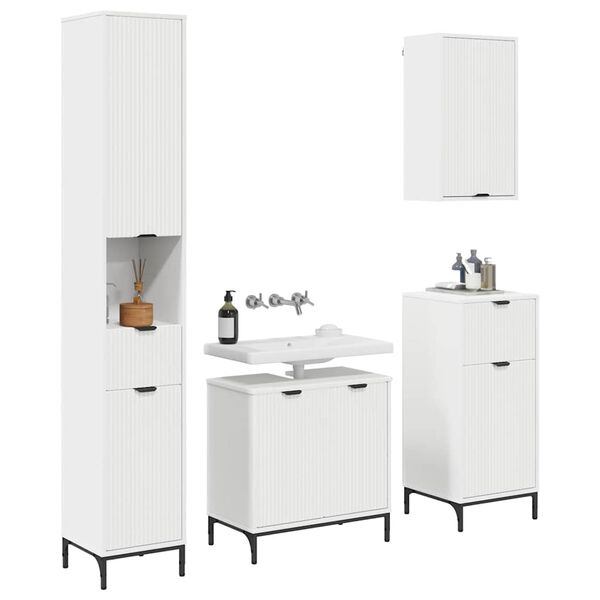 vidaXL Juego de muebles de ba&ntilde;o con caj&oacute;n Madera Compuesta, Metal