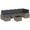 vidaXL Conjunto de sof&aacute; de jard&iacute;n 8 uds. Gris rat&aacute;n sint&eacute;tico