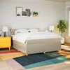 vidaXL Cama box spring con colch&oacute;n tela color crema 180x200 cm