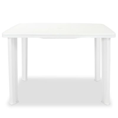 eso es todo trono arcilla vidaXL Mesa de jardín de plástico blanca 101x68x72 cm | vidaXL.es