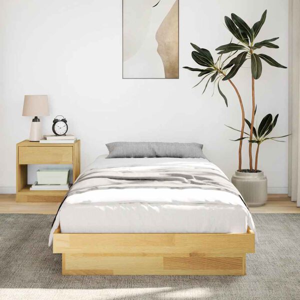 vidaXL Estructura de cama sin colch&oacute;n 90x190 cm madera maciza de roble