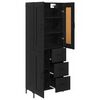 vidaXL Aparador alto con caj&oacute;n 2 pcs Roble Negro Madera de ingenier&iacute;a