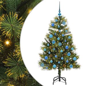 vidaXL &Aacute;rbol de Navidad artificial con ramas plegables y conos 150 cm