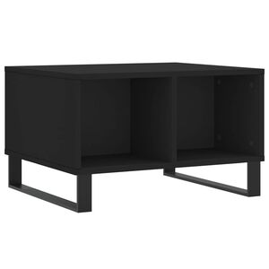 vidaXL Mesa de centro madera contrachapada negro 60x50x36,5 cm