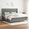 vidaXL Cama box spring con colch&oacute;n tela gris oscuro 200x200 cm