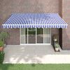 vidaXL Toldo retr&aacute;ctil aluminio y tela azul y blanco 4,5x3 m