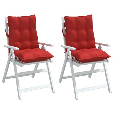 vidaXL Cojines para silla con respaldo bajo 2 uds tela Oxford rojo