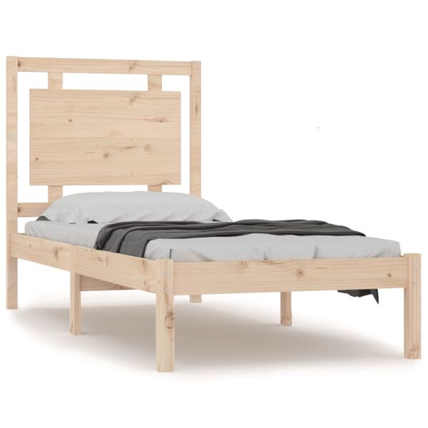 vidaXL Estructura de cama madera maciza 75x190 cm