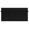 vidaXL Perchero de pared con estante Roble Negro 80 x 40 x 12 cm